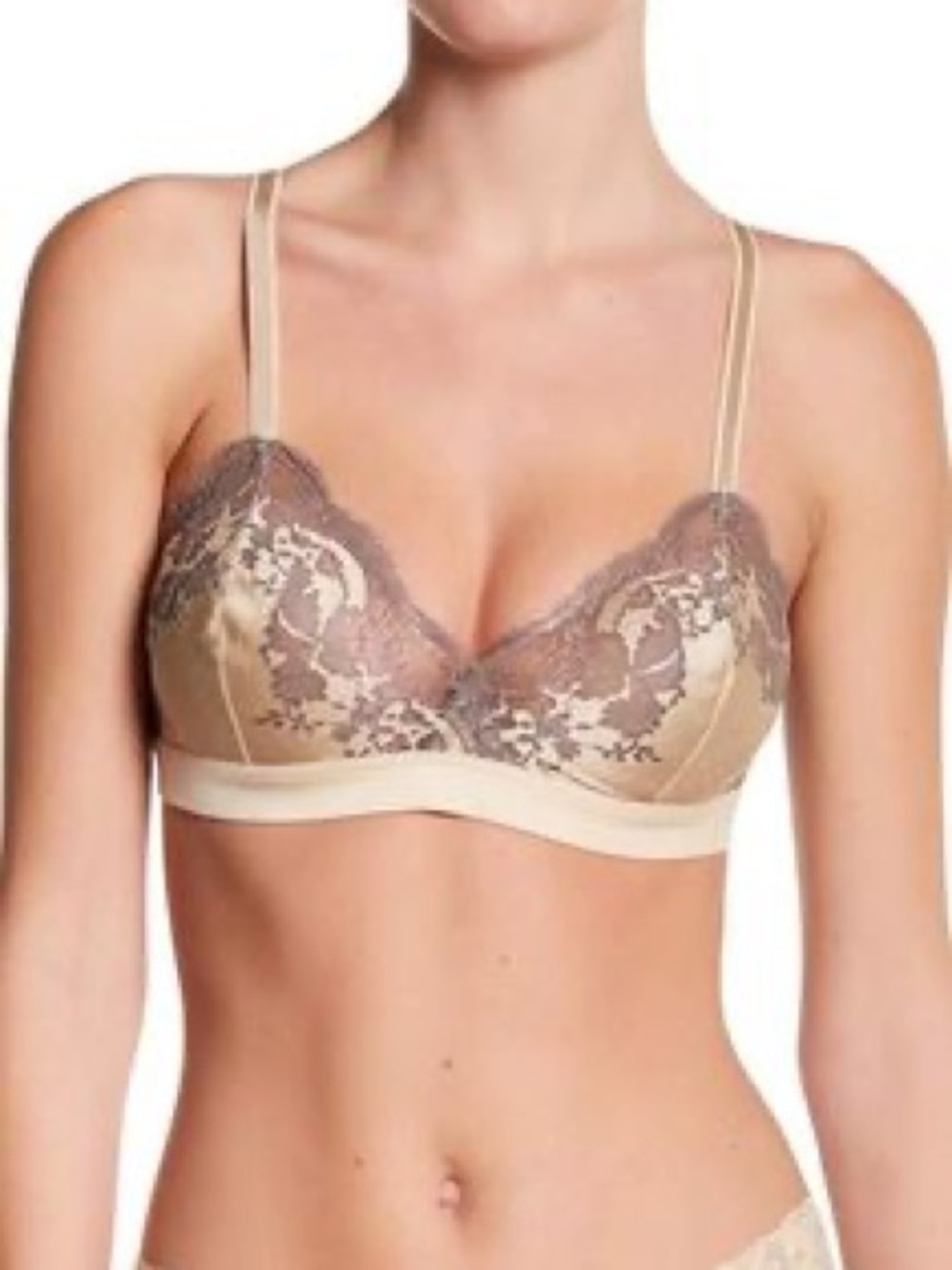 Wacoal Nude and Charcoal Lace Bralette